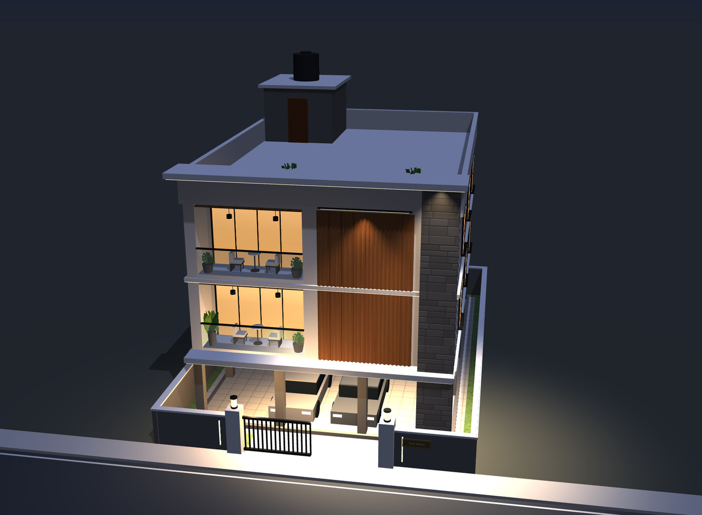 Premium 3D elevation of a home, created in the Design & Spaces planner